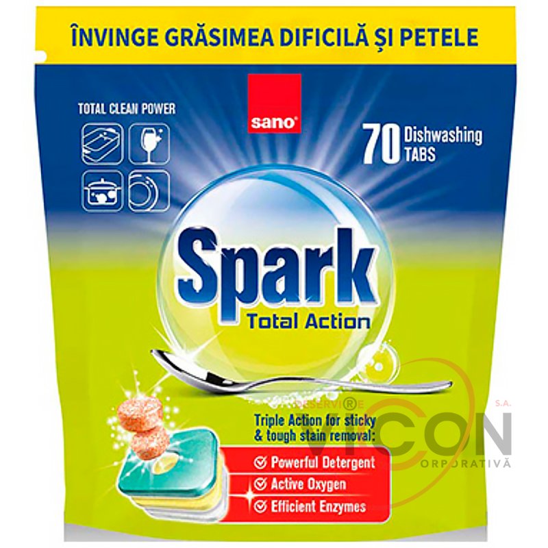 Tablete pentru mașina de spălat vase Sano Spark , 70 buc