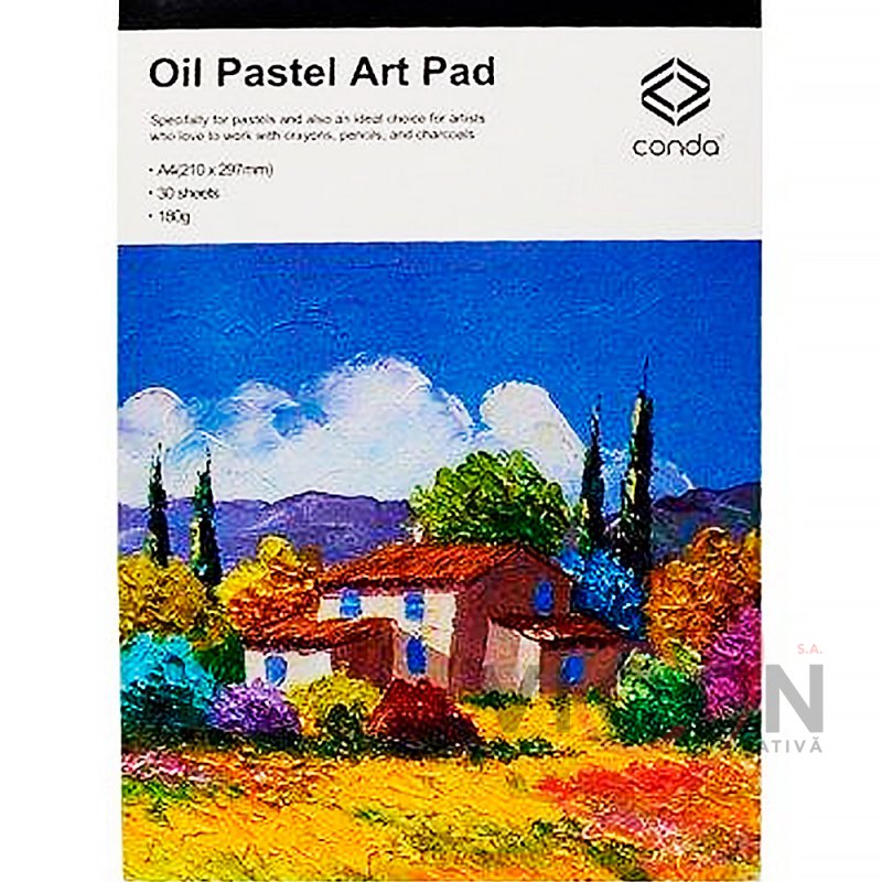 Bloc hârtie A4 Conda Oil Pastel Art Pad, 30 de foi, 180 gr