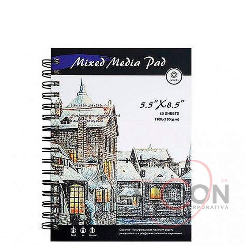 Sketchbook A5 Conda 60 foi, 180 gr, cu spirală