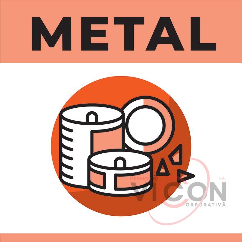 Наклейка /METAL/ мусорных баков для раздельного сбора мусора (160 x 160 мм)