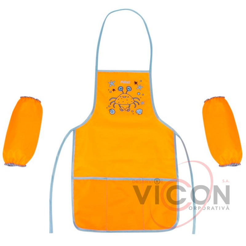 Sort pentru pictura cu maneci (oranj) 4-6ani