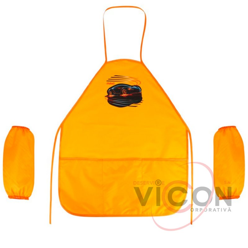 Sort pentru pictura cu maneci (oranj) 6-10 ani
