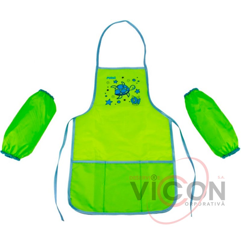 Sort pentru pictura cu maneci (verde deschis) 4-6ani