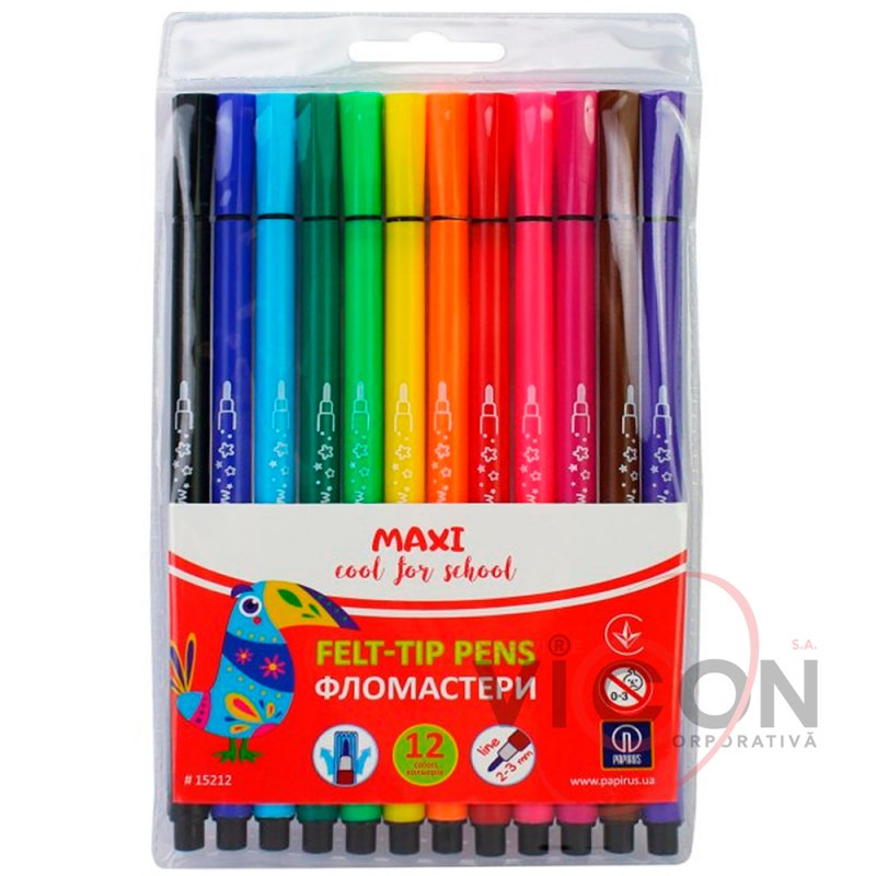 Carioci Maxi 12 culori 2-3mm Brush