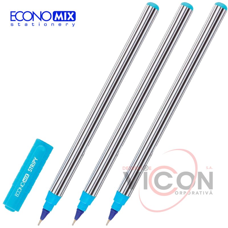 Ручка масляная STRIPY 0.7 мм Economix E10198-02 синяя