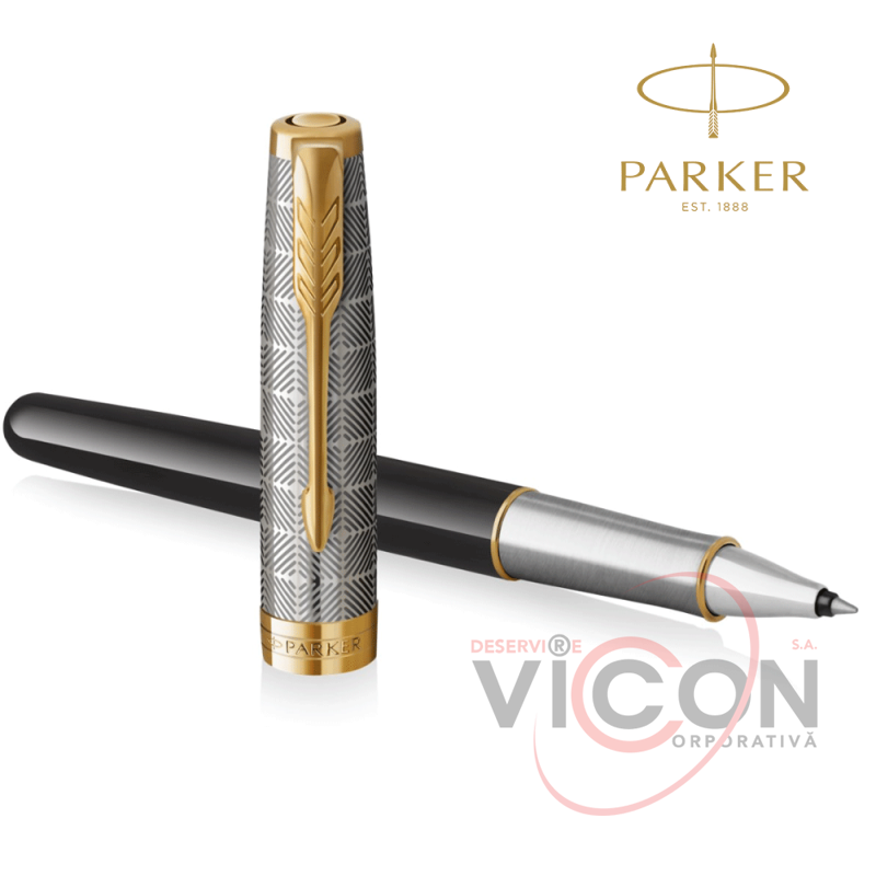 РУЧКА РОЛЛЕР PARKER SONNET ROYAL METAL & BLACK GT 2119786