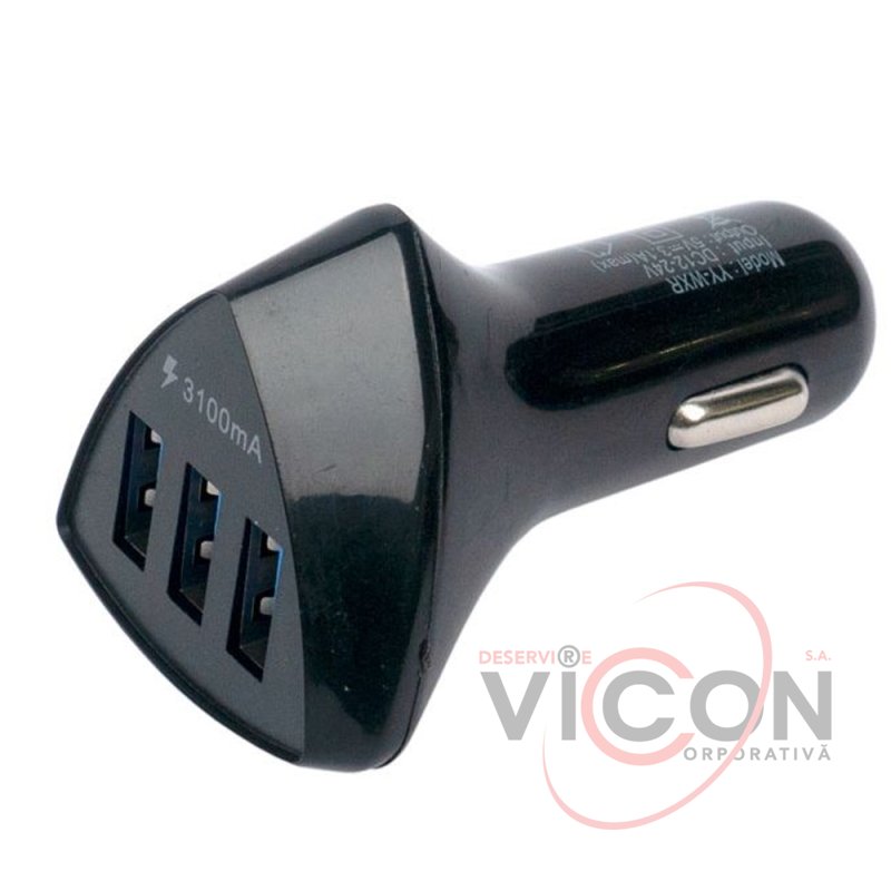 Charger-bricheta auto U-02 3USB Pigeon
