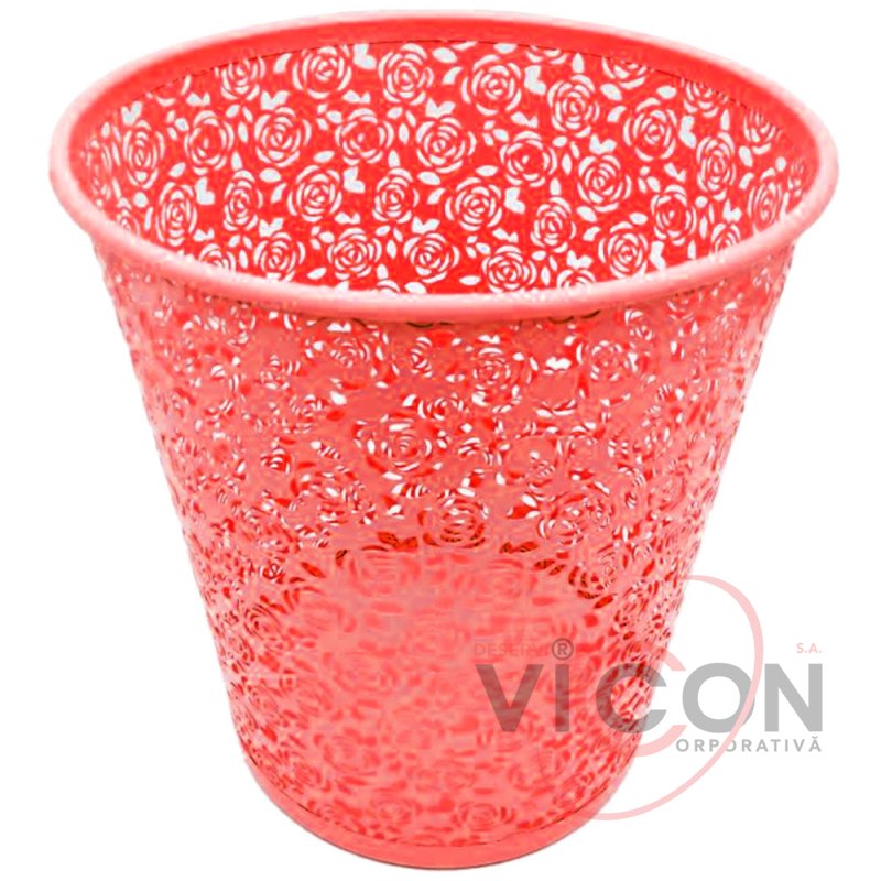 Корзина металлическая с узором, 19*23*25 см, красная