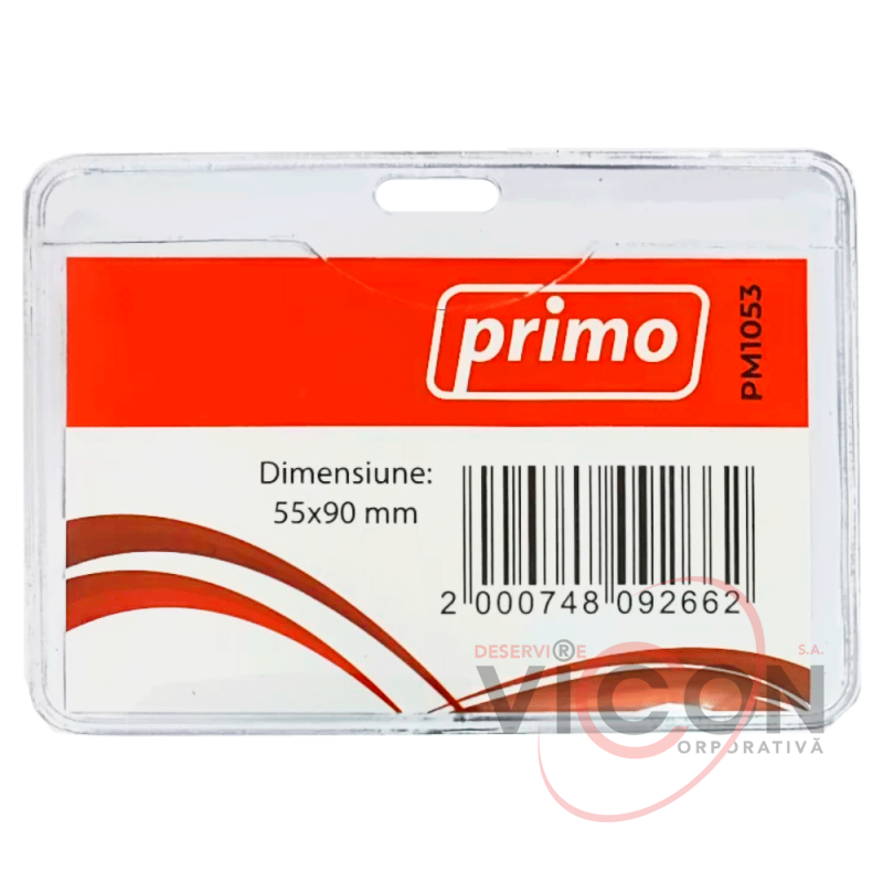 Бейдж горизонтальный ПВХ PRIMO, 55x90 мм, 280 мкм