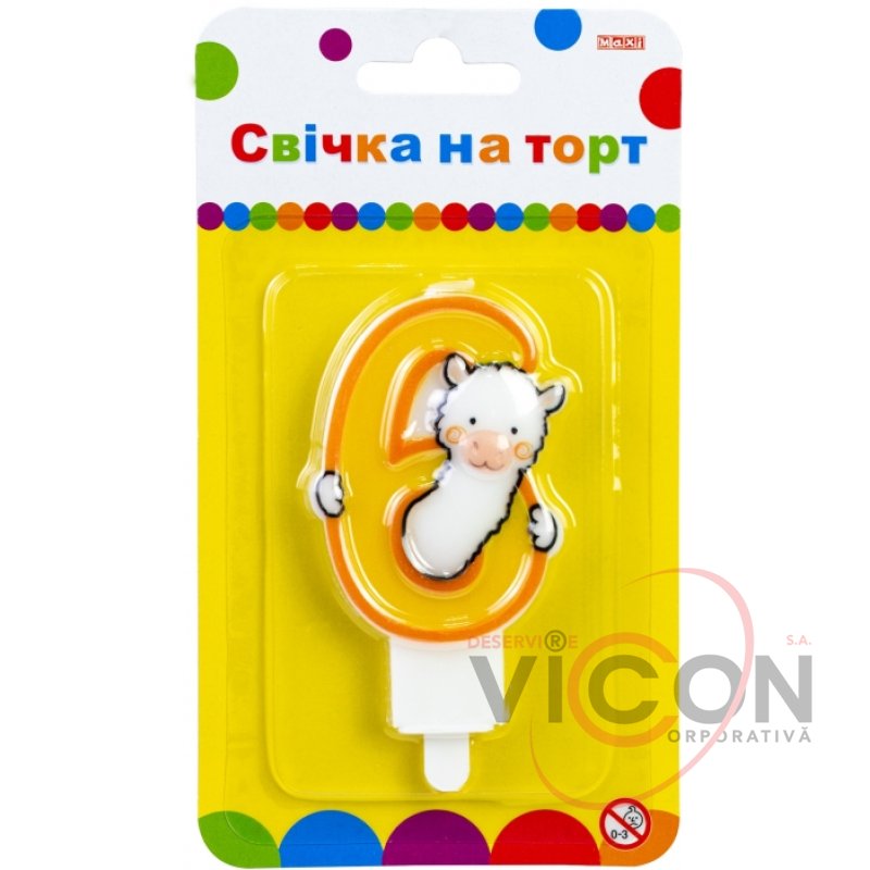 Свечка-Цифра 6 MAXI Лама 7,62см