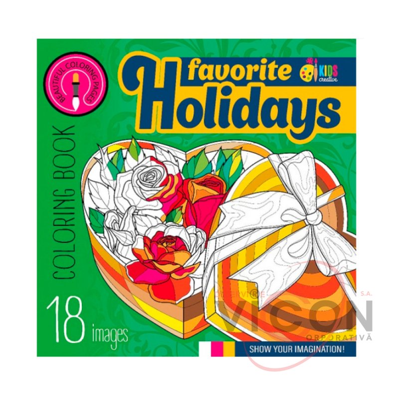 Раскраска 200х200 мм, 16 листов, Favorite Holidays     