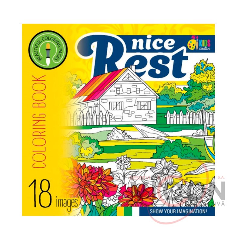 Раскраска 200х200 мм, 16 листов, Nise Rest     