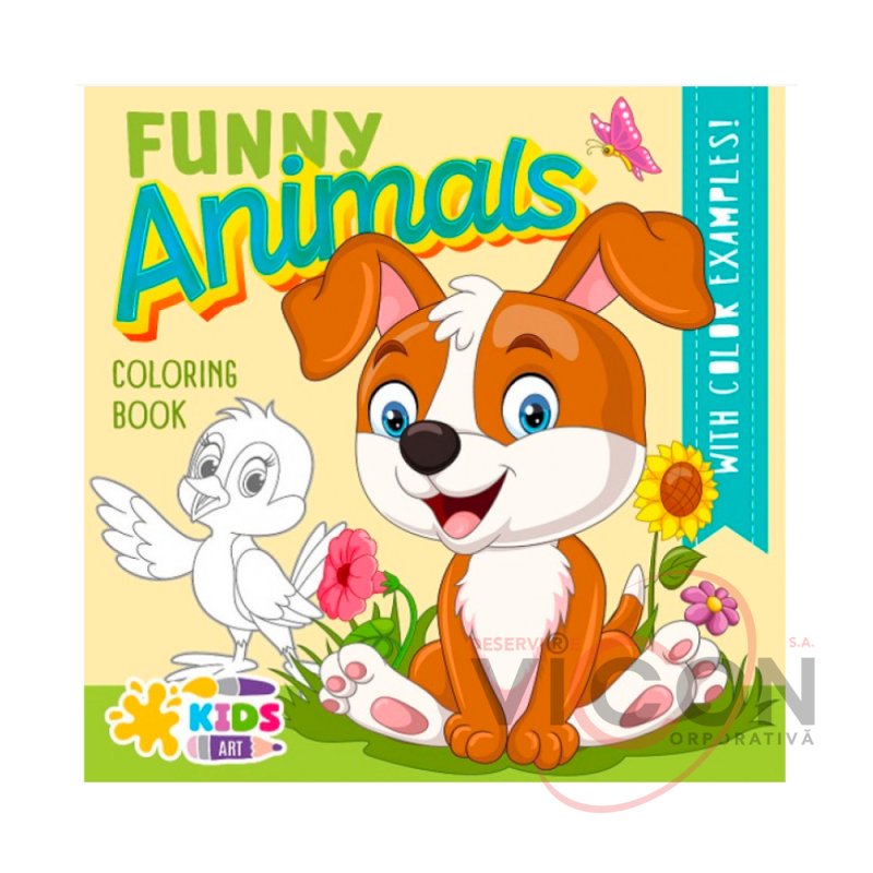 Раскраска 200х200 мм, 16 листов, Funny Animals     