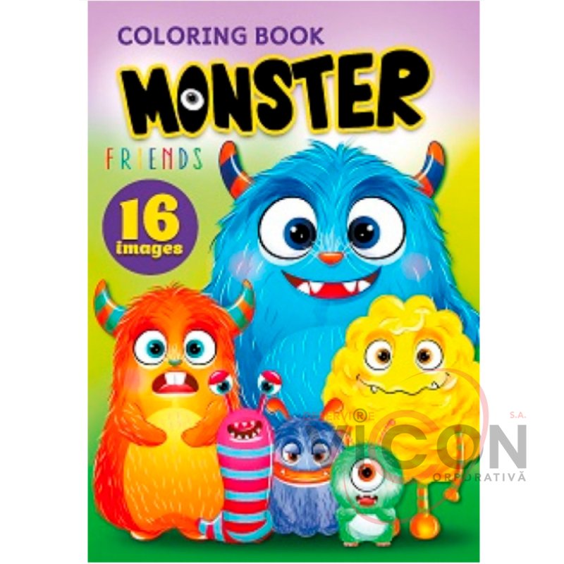 Раскраска A5, 16 листов, Monster Friends     