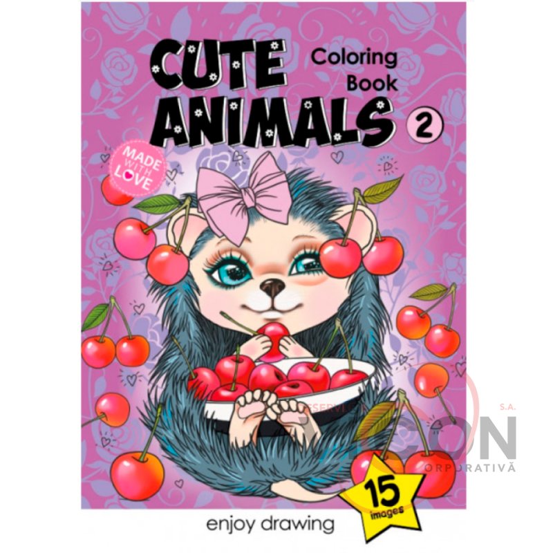 Раскраска A4, 16 листов, Cute Animals 2    