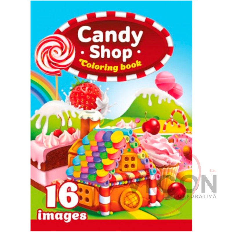 Раскраска A4, 16 листов, Candy Shop     
