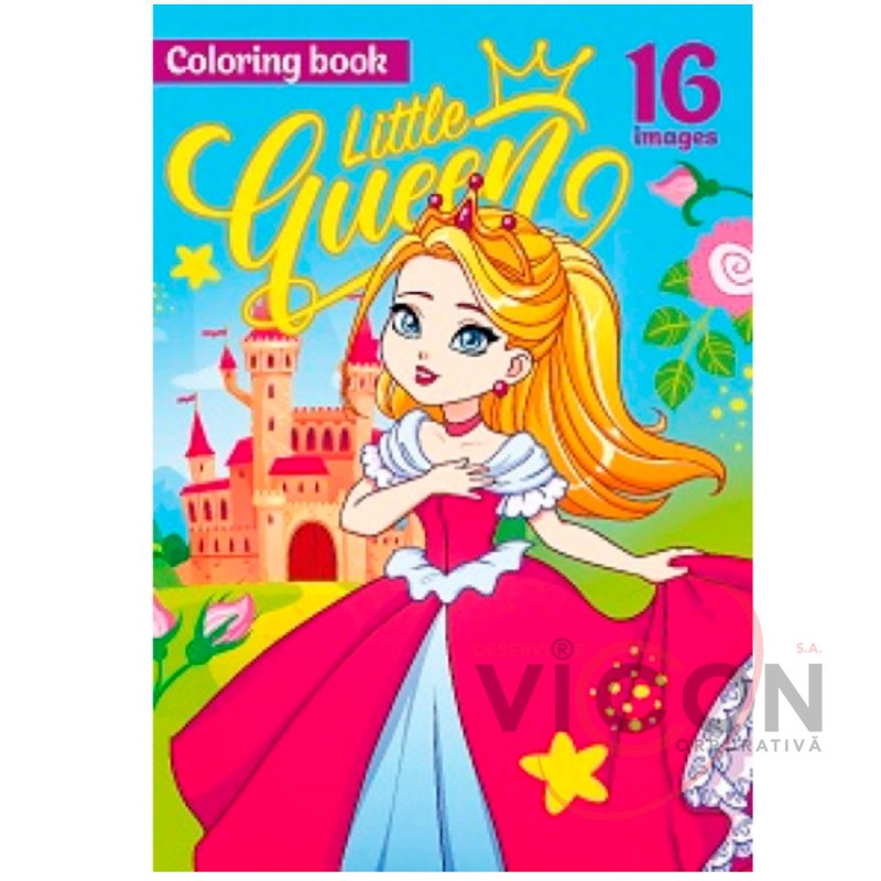 Раскраска A4, 16 листов, Little Queen     