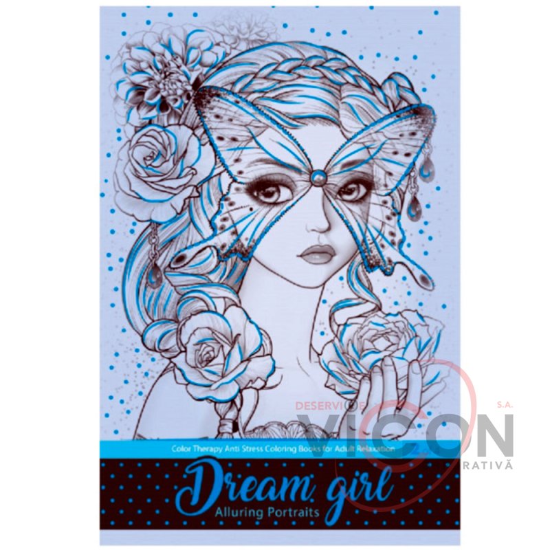Раскраска-антистресс, A4, 24 листа, Dream girl 2    