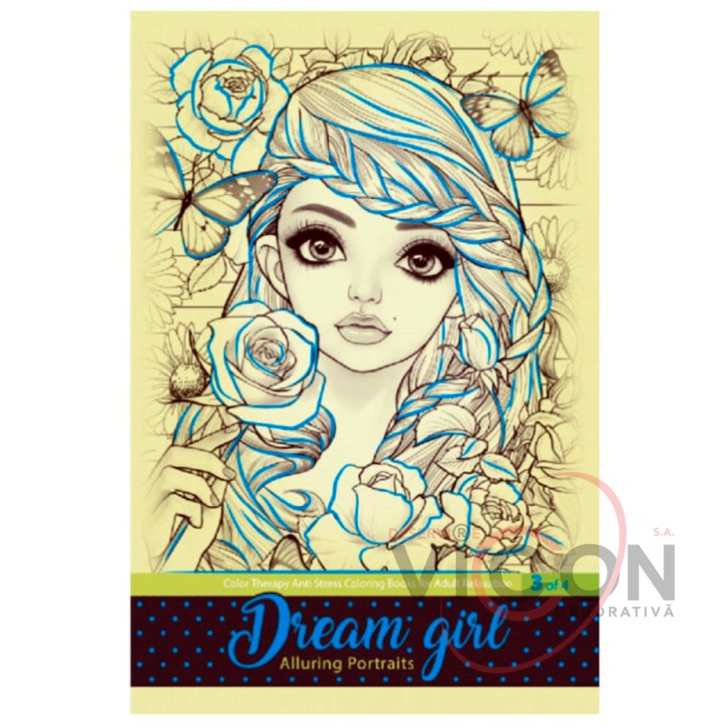 Раскраска-антистресс, A4, 24 листа, Dream girl 3    