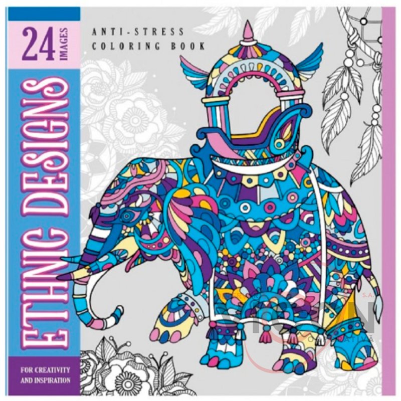 Раскраска-антистресс, 200х200 мм, 12 листов, Ethnic designs     