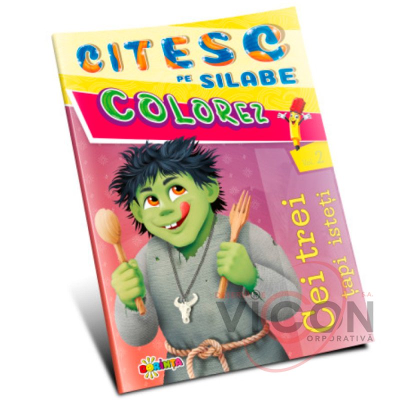 Colorez. Citesc pe silabe. Cei trei tapi isteti   