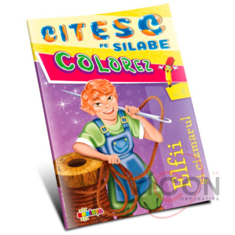 Colorez. Citesc pe silabe. Elfii si cizmarul    