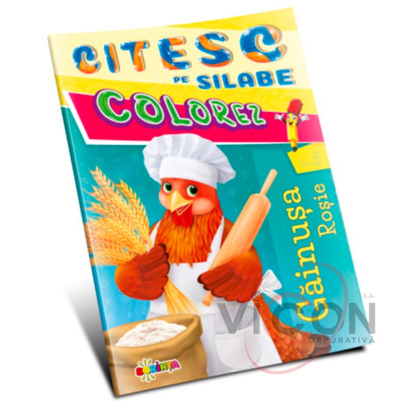 Colorez. Citesc pe silabe. Gainusa rosie     