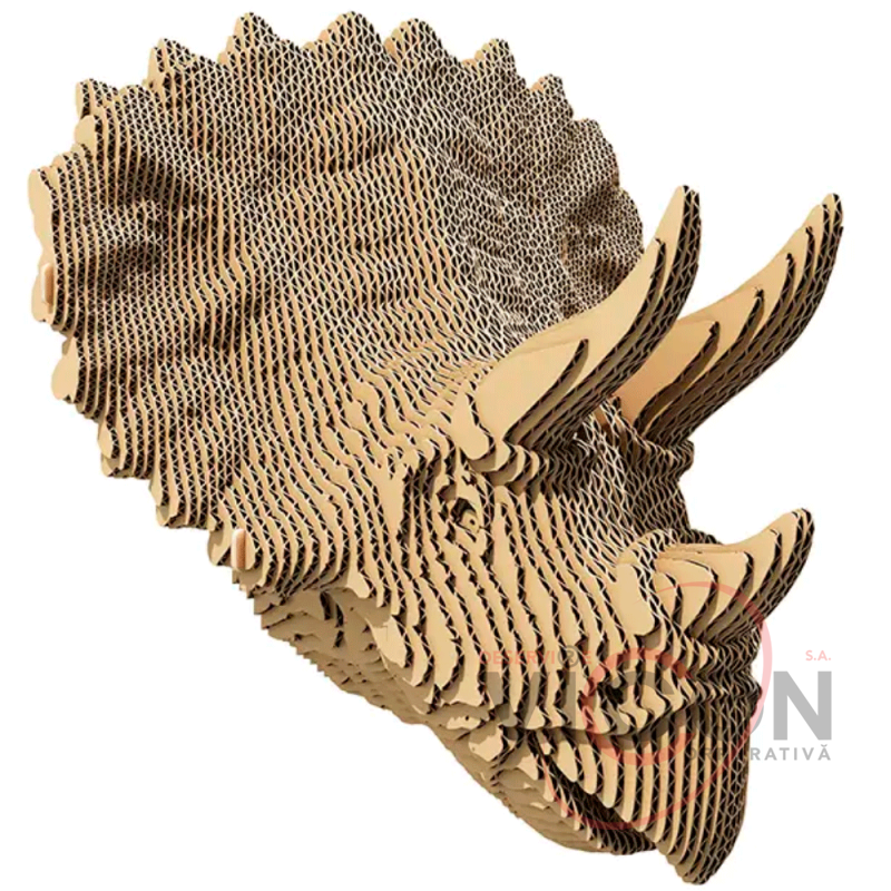 Картонный 3D-пазл Трицератопс, 41,7x31,0x10 см