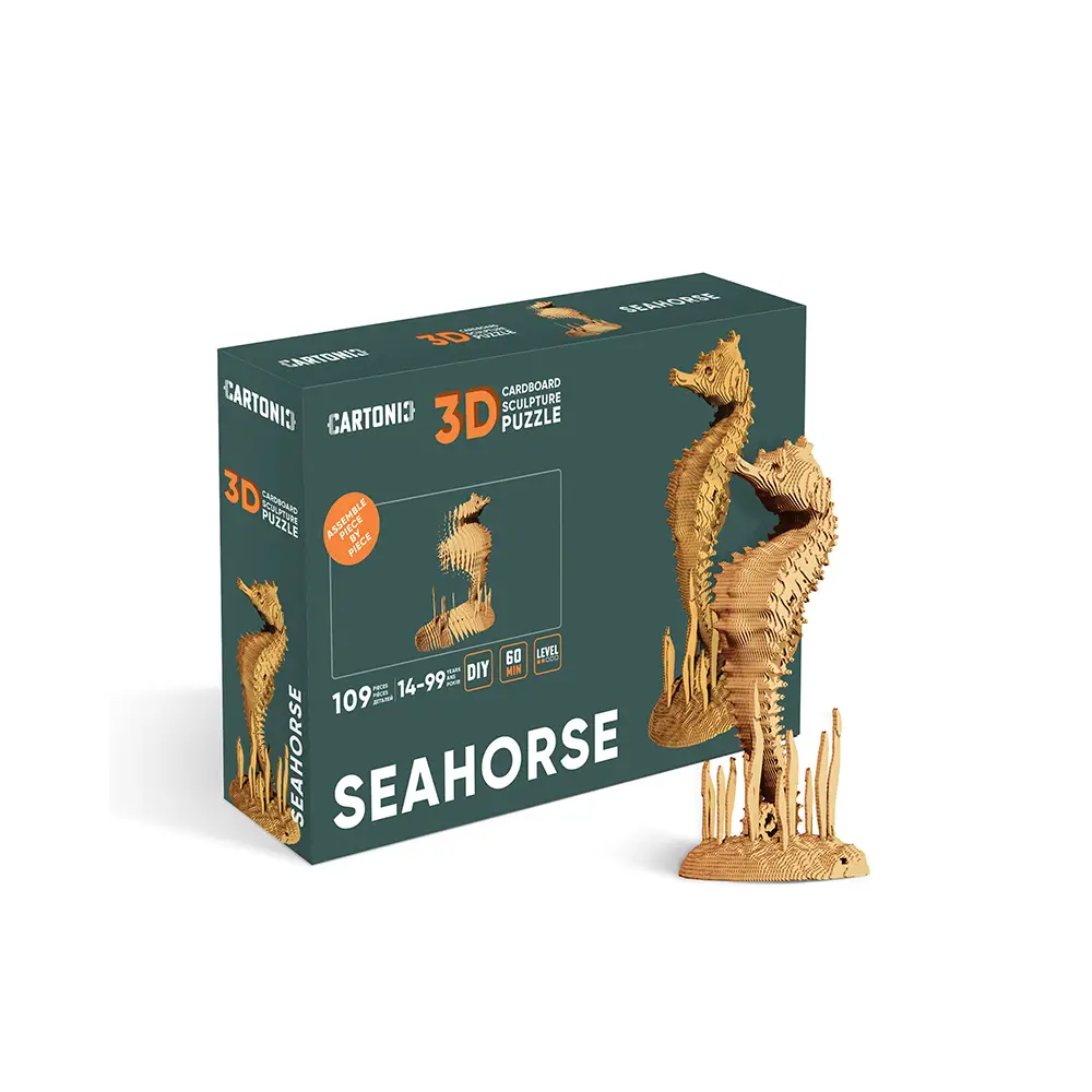 Картонный 3D-пазл Морской конек, 31,5x21,5x6 см