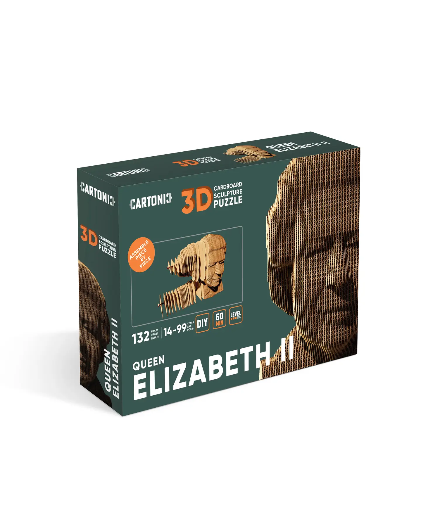Картонный 3D-пазл Королева Елизавета I, 31,5x21,5x6 см