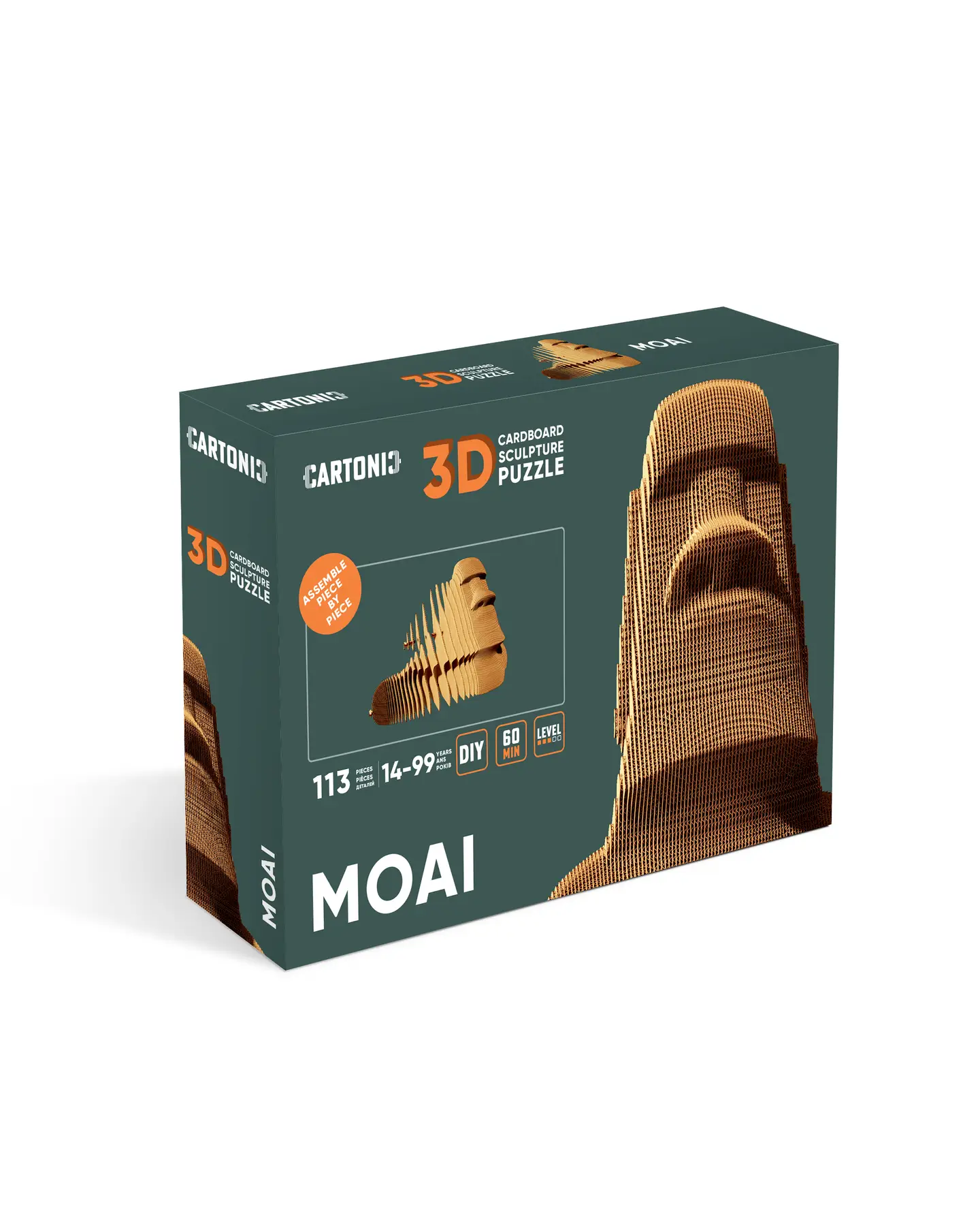 Картонный 3D-пазл Moai, 31,5x21,5x6 см