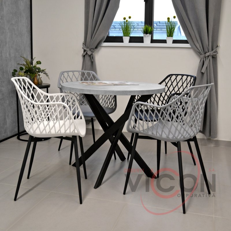 Стул SL-7019~White+Black Legs
