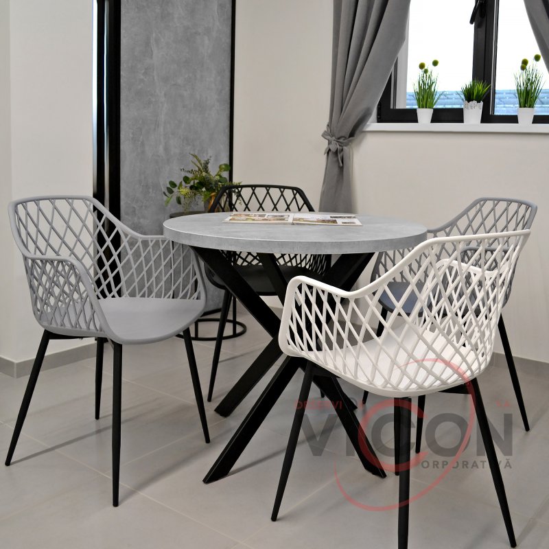 Стул SL-7019~White+Black Legs