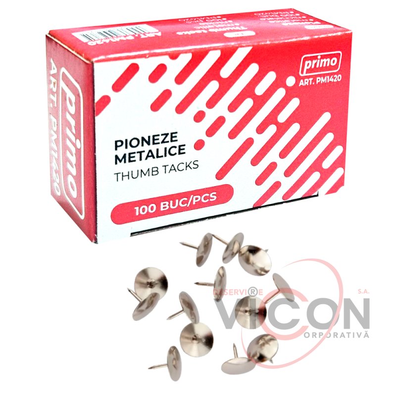 Pioneze metalice nichelate Primo 100 buc/cut.