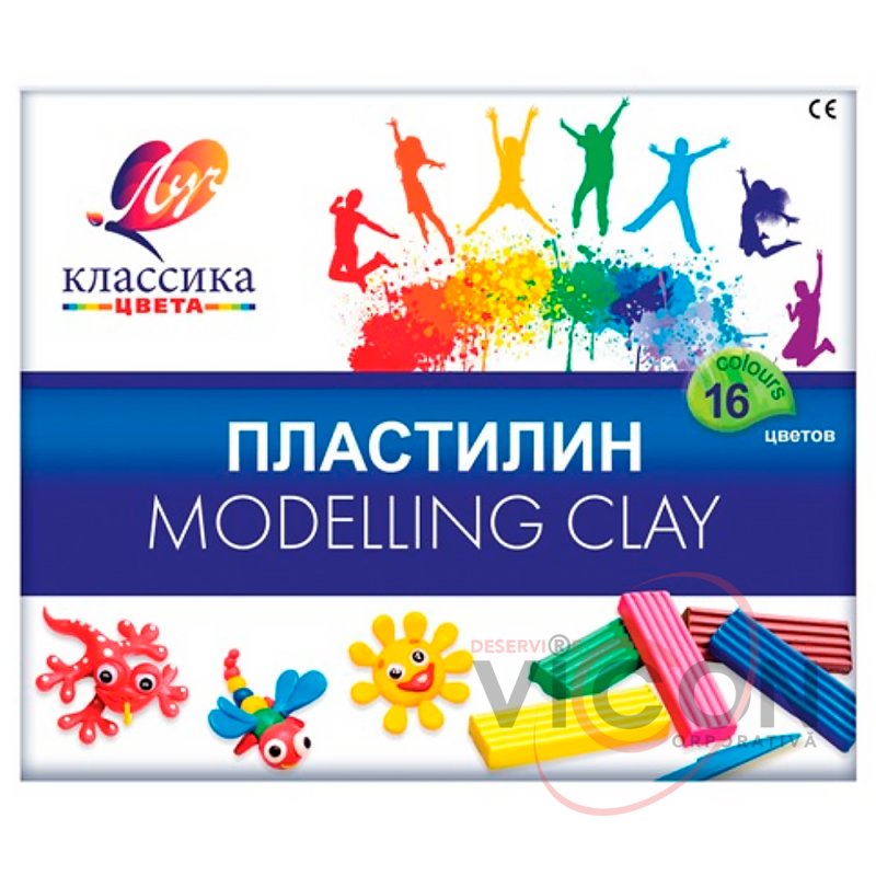 Plastilină 16 culori, 320 gr. ЛУЧ Классика, 20C 1329-08