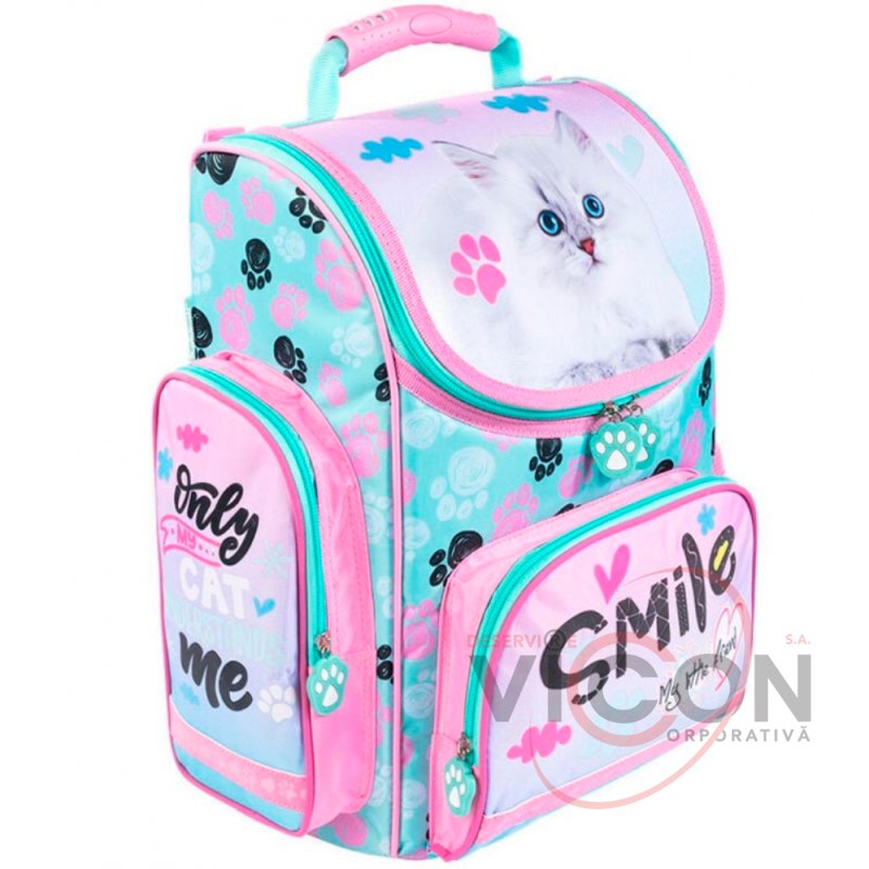 Ghiozdan scolar ST.MAJEWSKI PRIETENUL MEU PASTEL CAT