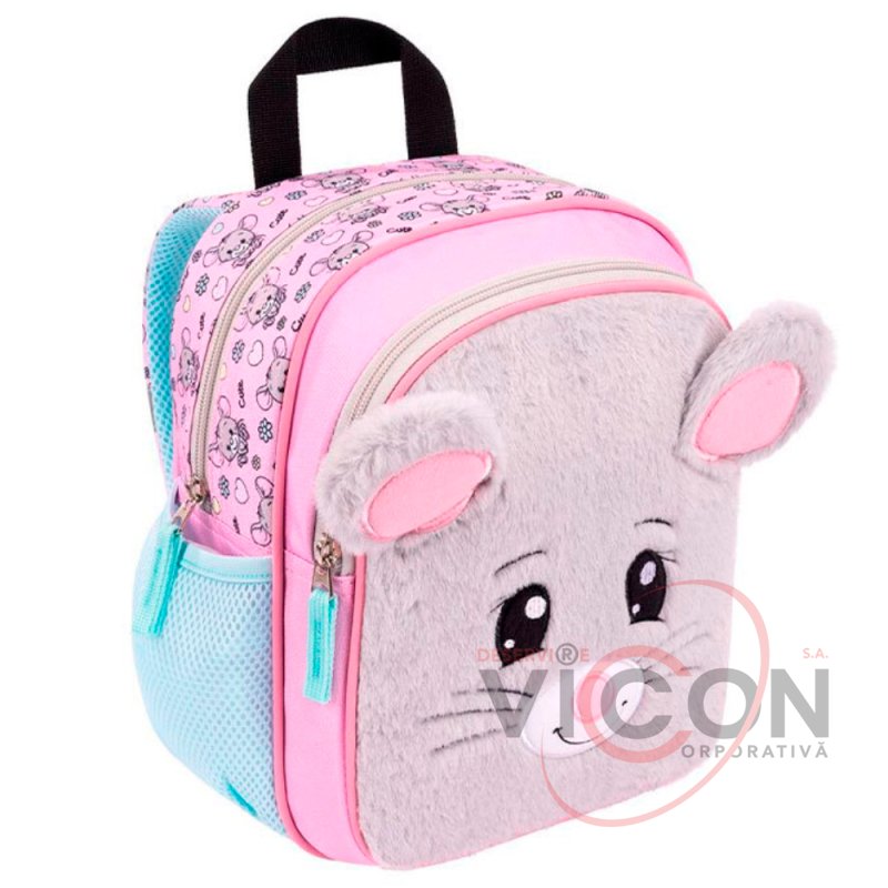 Ghiozdan St.Majewski Mouse, 1 compartiment, 2 buzunare laterale, elemente reflectorizante, 27x21x12,