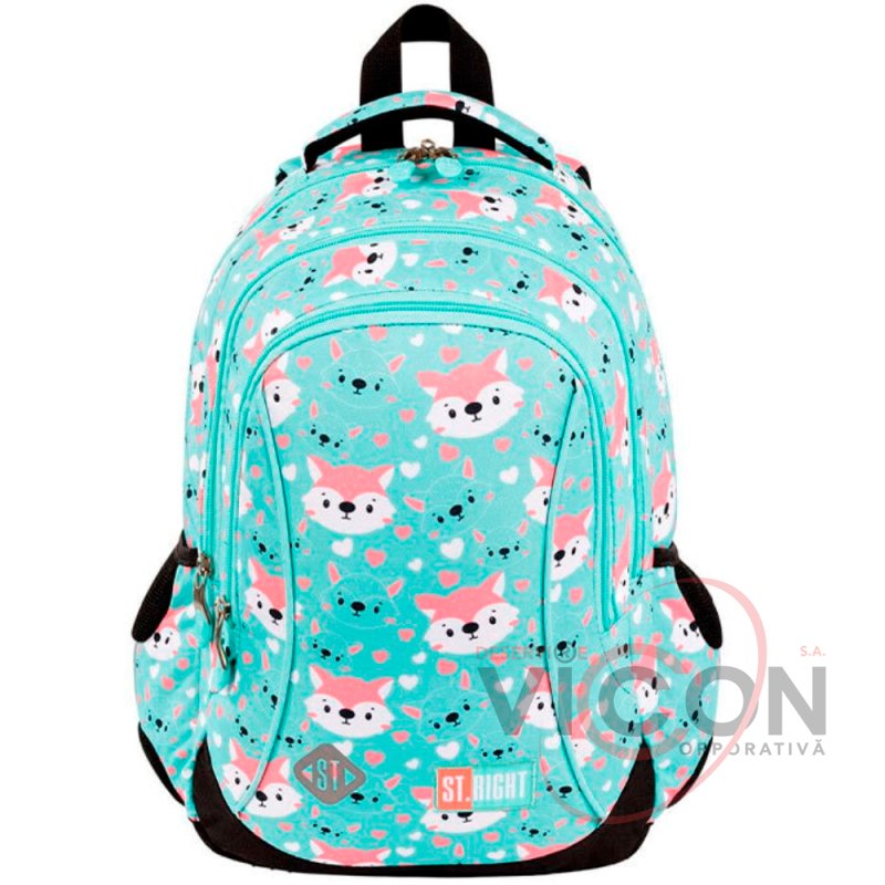 Ghiozdan, Ergonomic, Impermeabil, Colectia St.Right - Lovely Foxy BP26, 39x27x17cm