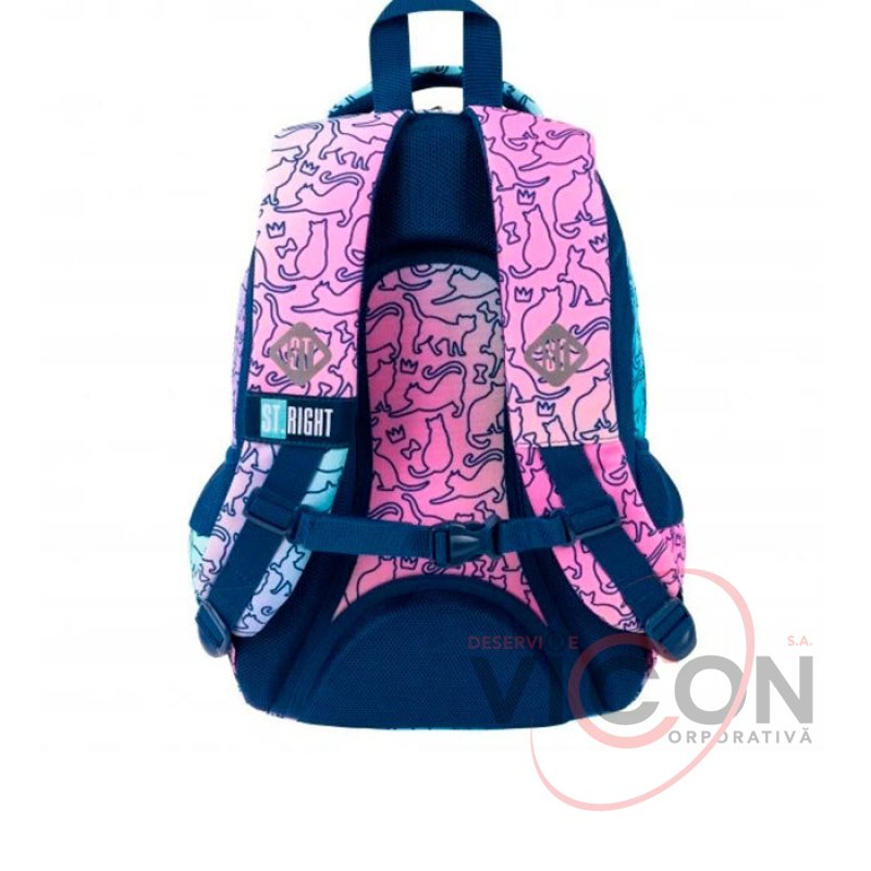 Ghiozdan, Impermeabil, Colectia St.Right - Ombre Cats BP26, 39x27x17cm