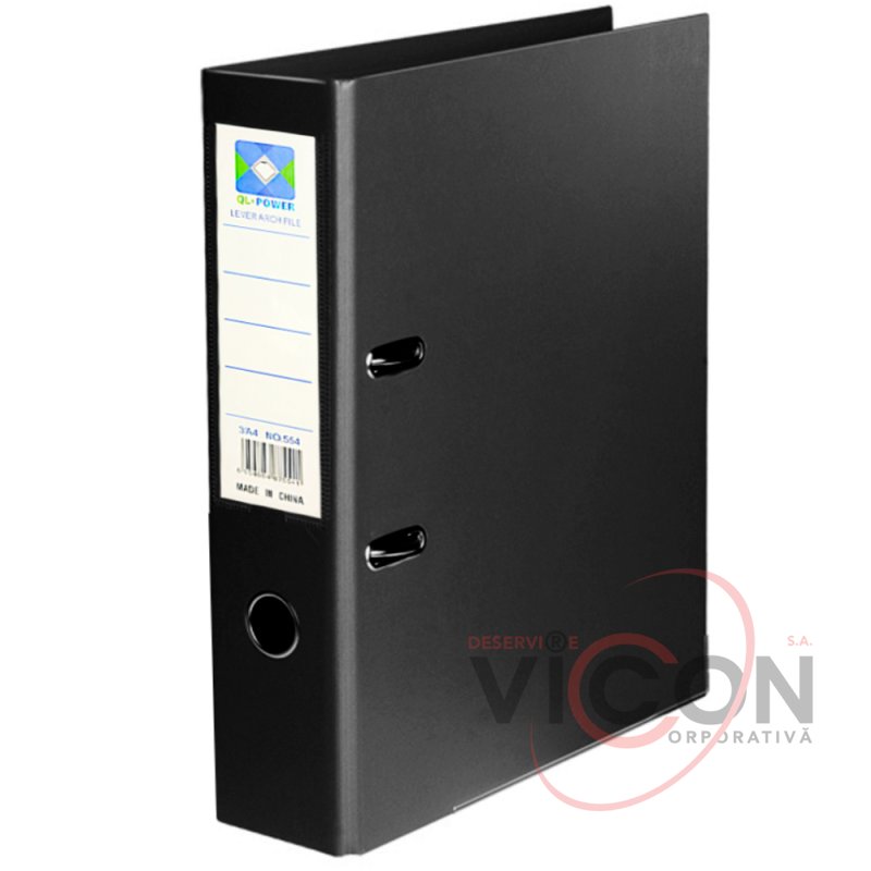 QL POWER A4, 75 мм, Папка с арочным механизмом, черная