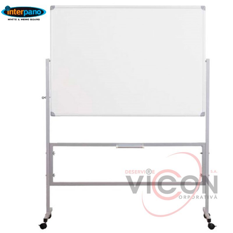 Tabla dubla mobila magnet, 100x140cm, INTERPANO, rama aluminiu