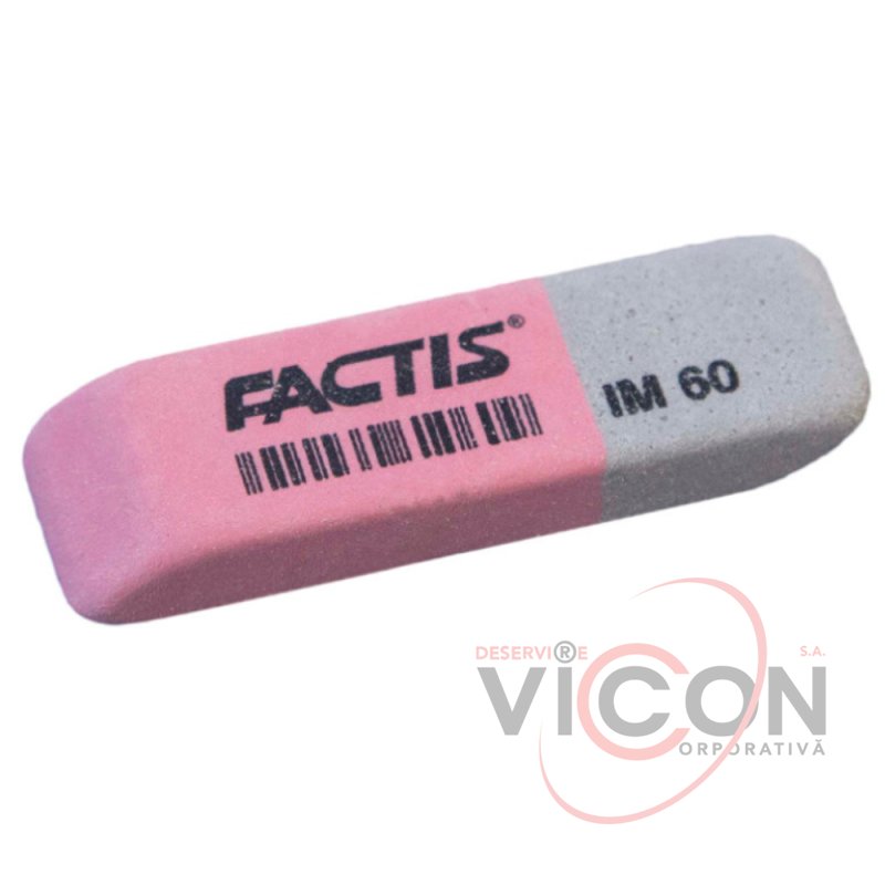 Ластик FACTIS IM 60 (Испания), прямоугольная, двуцветная, 46х15х8 мм, синтетический каучук