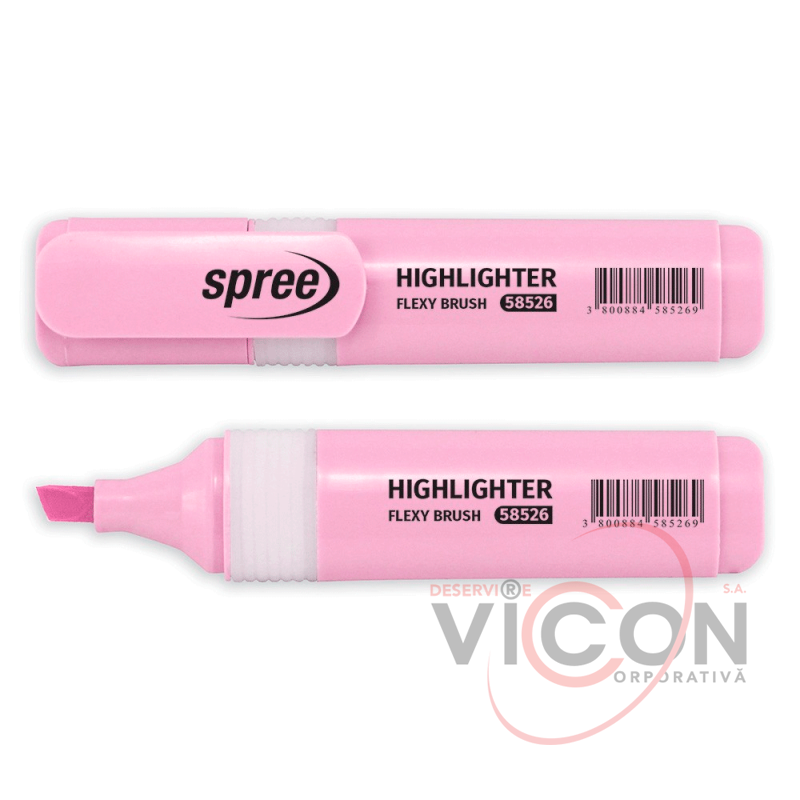 Marker evidențiator Spree Highlighter Pastel, 1-6 mm