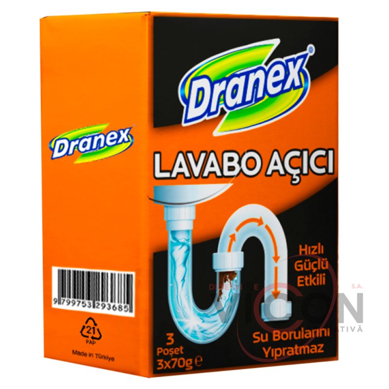 Средство для удаления засоров в трубах DRANEX. 3x70 g