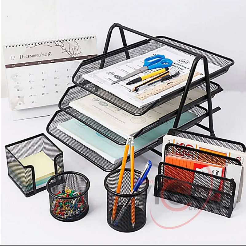 Organiser de birou din 5 piese metalice