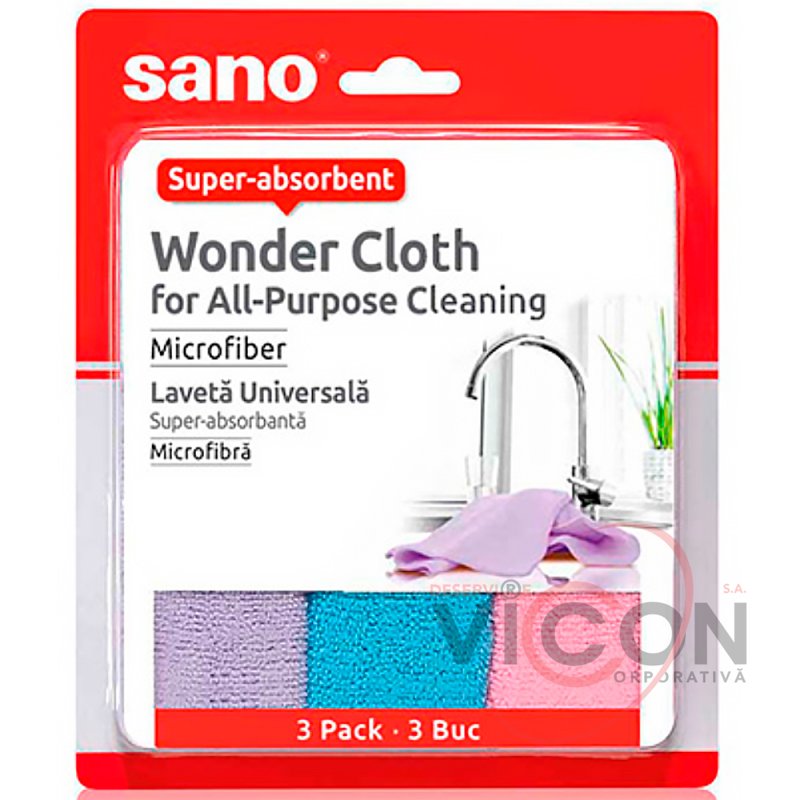Тряпки из микрофибры Sano Sushi Wonder, 3шт