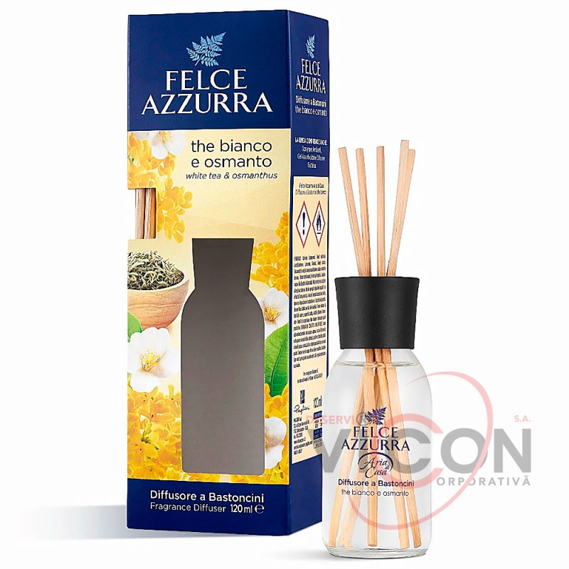 Аромадиффузор с палочками Felce Azzurra White Tea & Osmanthus, 120мл