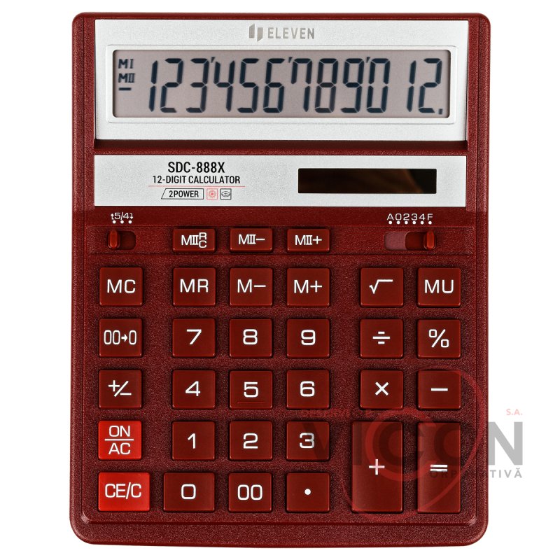 Калькулятор Eleven SDC-888X-RD, 12 разрядов, красный 