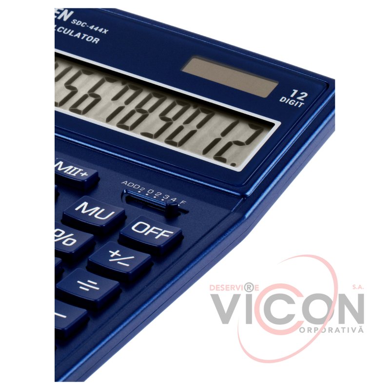 Calculator de birou Eleven, SDC-444X-NV, 12 cifre, 204mm*155mm*33mm, albastru închis, alimentare dublă