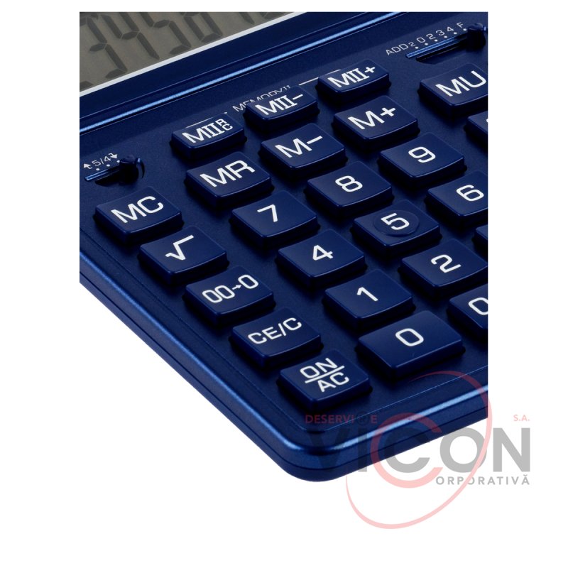 Calculator de birou Eleven, SDC-444X-NV, 12 cifre, 204mm*155mm*33mm, albastru închis, alimentare dublă